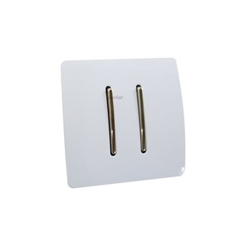 کلید دو پل آسیا الکتریک مدل کریستال سفید طلایی