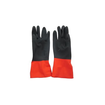 دستکش لاستیکی ( بنایی ) صنعت کار دورنگ (قرمز-مشکی) لبه دار گیلان سایز مدیوم M