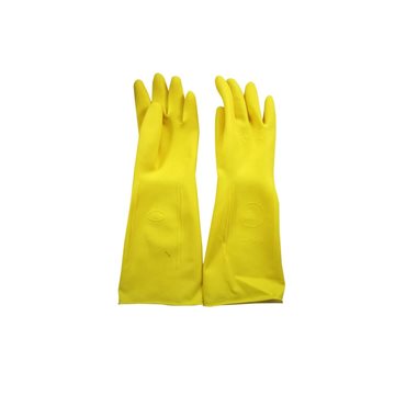 دستکش خانگی لاستیکی دو لایه ساق بلند زرد سایز لارج ویولت