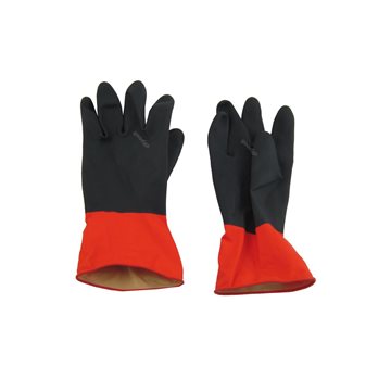 دستکش لاستیکی ( بنایی ) صنعت کار دورنگ (قرمز-مشکی) لبه دار گیلان سایز ایکس لارج  XL
