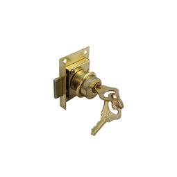 تصویر مرتبط با محصول قفل تک پله کمدی مغزی برنج DRAWER LOCK (12ع-300ع)
